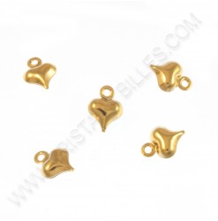 Charm heart 8.5x6x3mm, S/S...