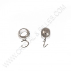 Porte breloque 6x4mm, Acier...