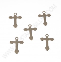 Charm cross 16x12mm, S/S -...