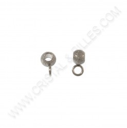 Porte breloque 4x3mm, Acier...