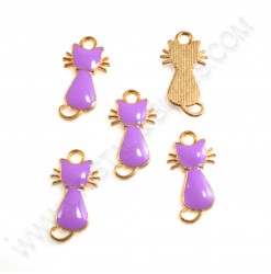 Charm Cat 21x11mm Purple -...