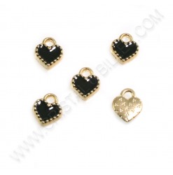 Charm Heart 8.5x7.5mm Black...