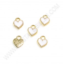 Charm Heart 8.5x7.5mm White...