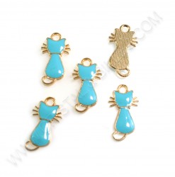 Charm Cat 21x11mm Blue -...