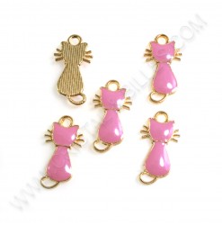 Charm Cat 21x11mm Fuschia -...