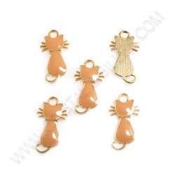 Charm Cat 21x11mm Beige -...