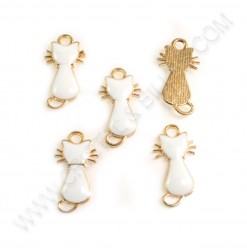 Charm Cat 21x11mm White -...