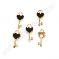 Charm Key 16x7mm Black -...