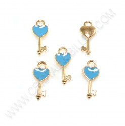 Charm Key 16x7mm Blue - Qty...