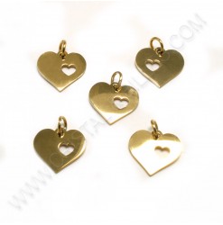 Breloque coeur 12x12.5mm,...