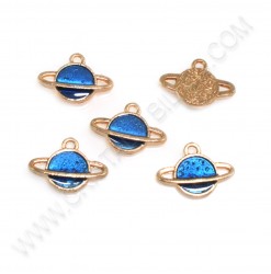 Charm planet 16x12mm Blue -...