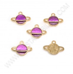 Charm planet 16x12mm Purple...