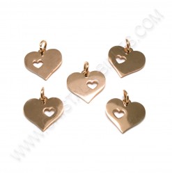 Breloque coeur 12x12.5mm,...