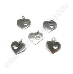 Charm heart 12x12.5mm, S/S...