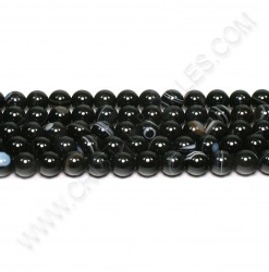 Stripped agate Black, 08mm...