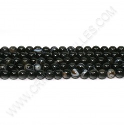 Agate stripped Noir, 06mm -...