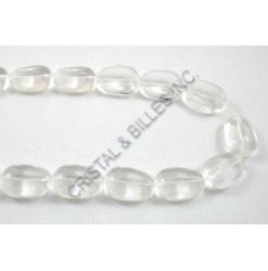Glass bead 16x10mm, Crystal