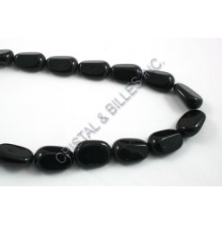 Glass bead 16x10mm, Black