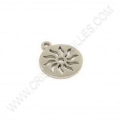 Charm Sun 12mm, Stainless -...