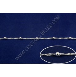 Chain twist + ball 4mm, Silver