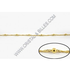 Chaine twist + billes 4mm, Or