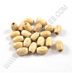 Wood beads 12x8mm - Qty : 15g