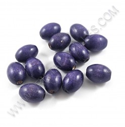 Wood beads 17x13mm Purple -...