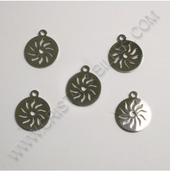 Charm Sun 12mm, Stainless -...