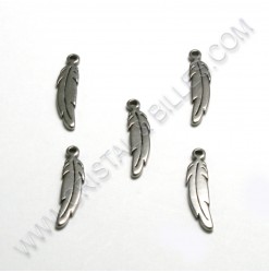 Breloque Plume 17x4.5mm,...