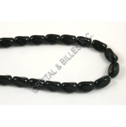 Glass bead 11x7mm, Black