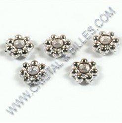Metal bead daisy 06mm, Silver