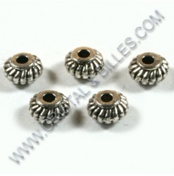 Metal bead 7mm, Antique silver