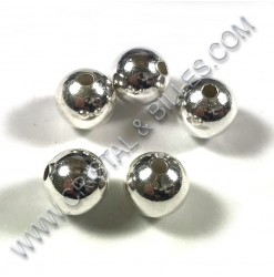 Metal bead shiny 8mm, Silver