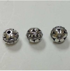 Metal bead 8mm, Antique silver