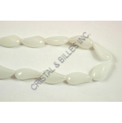 Glass oval White 22x12mm -...