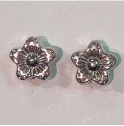 Metal bead flower 9mm, Nickel