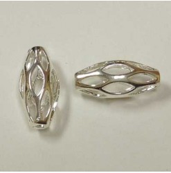 Metal bead oval 18x8mm, Silver