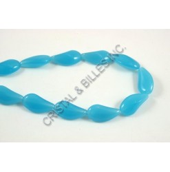 Glass bead 22x12mm, Light blue