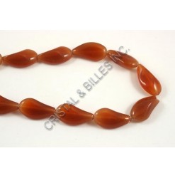 Glass oval Brown 22x12mm -...