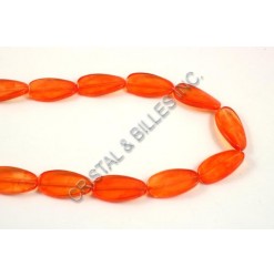 Glass oval Orange 30x15mm -...