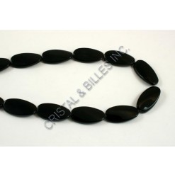 Glass bead 30x15mm, Black