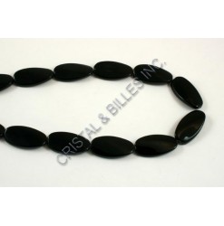 Glass oval Black 30x15mm -...