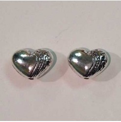 Bille metal coeur 9x7mm,...