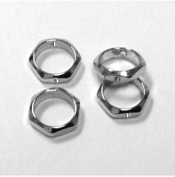 Metal bead hexagon 9x8mm,...