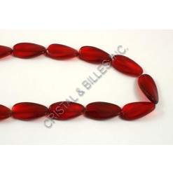 Verre oval Rouge 30x15mm -...