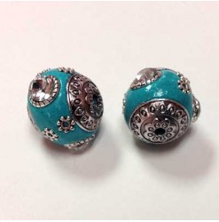 Bead Indonesia 18mm, Turquoise