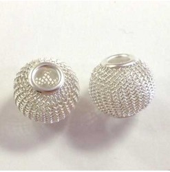 metal bead mesh 16mm, Silver