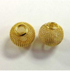 metal bead mesh 16mm, Gold