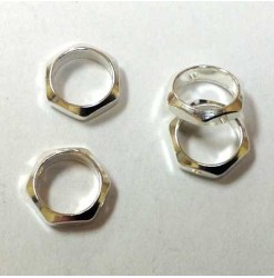 Metal bead hexagon 9x8mm,...