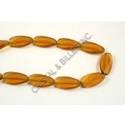 Glass oval Topaz 30x15mm -...